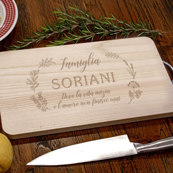 tagliere personalizzato, legno, famiglia