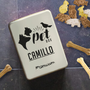 scatola di latta pet box