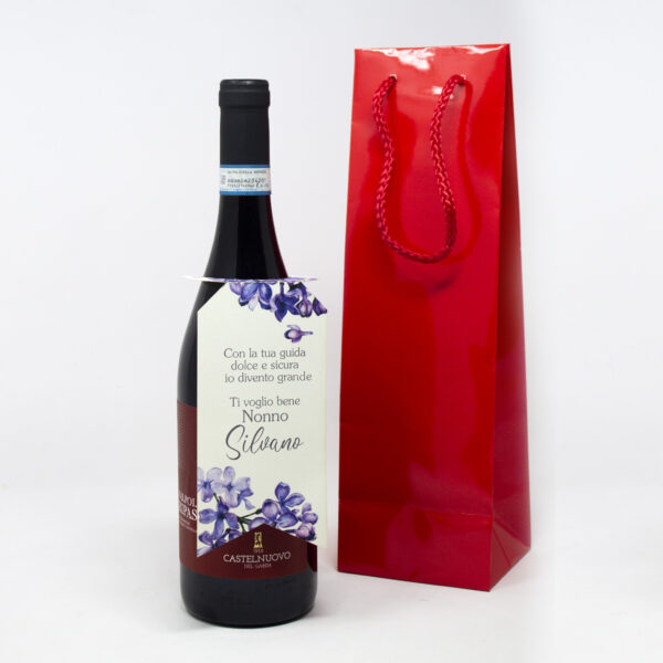 bottiglia di vino personalizzata per i nonni