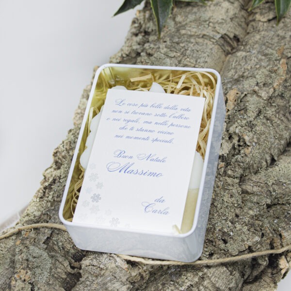 gift box in latta con personalizzazione foto o frase