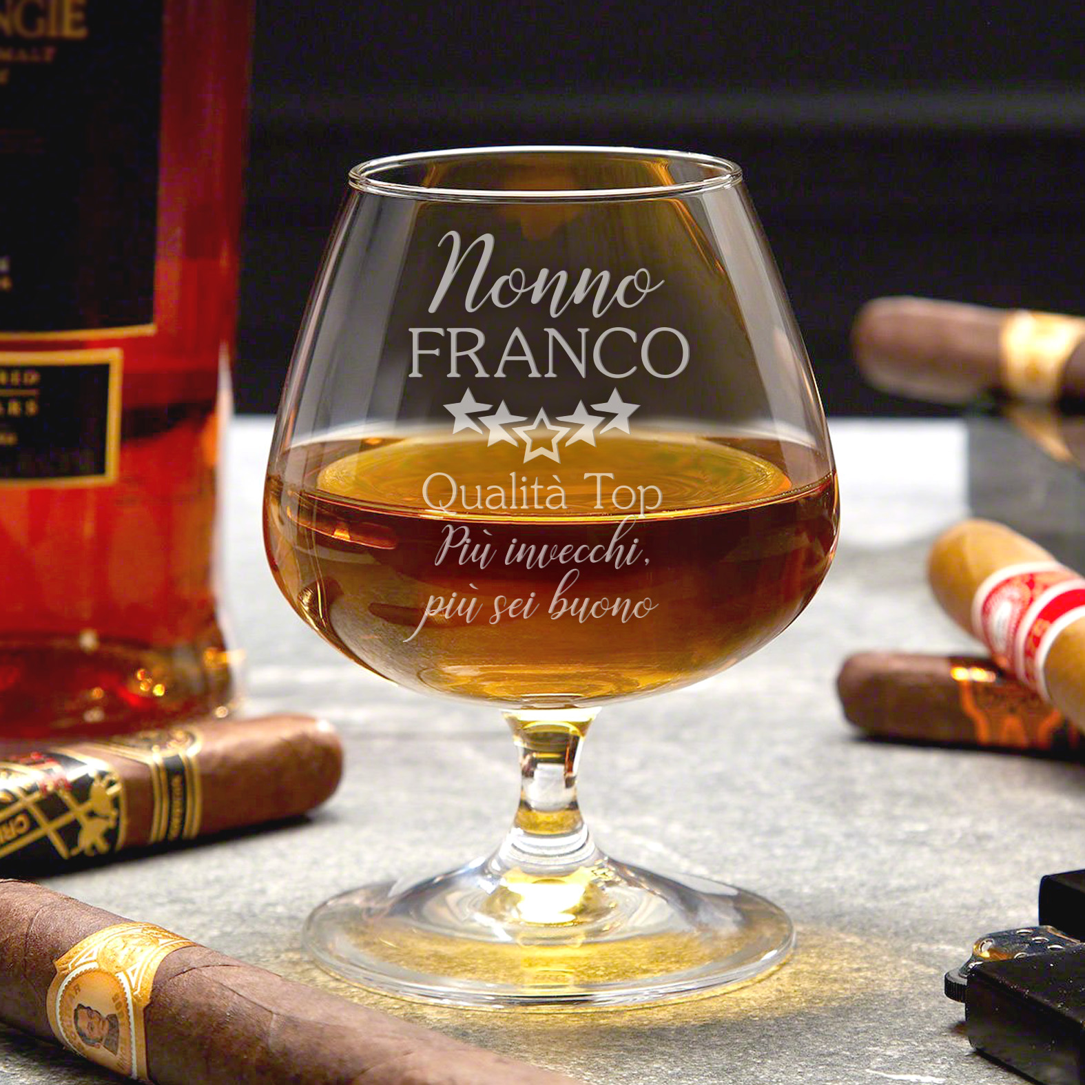 B Paper - Bicchiere Personalizzato da Cognac Riserva - Regalo Nonno