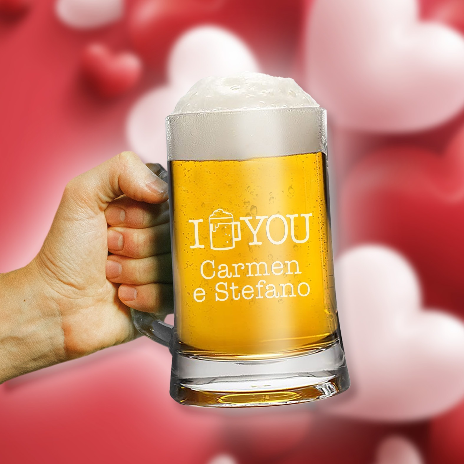 B Paper - Boccale Birra personalizzato - I Love You