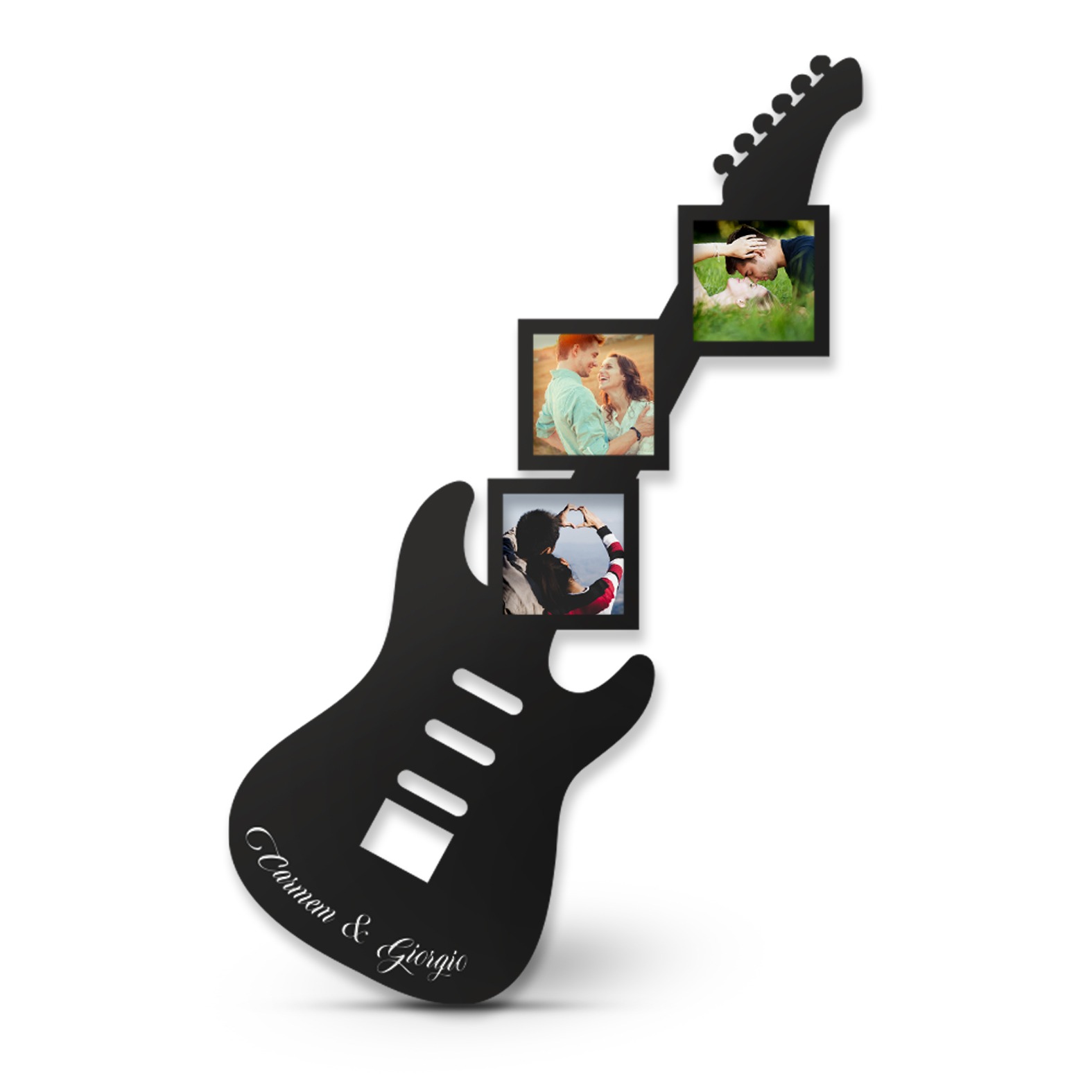 B Paper - Chitarra portafoto in plex nero Personalizzata