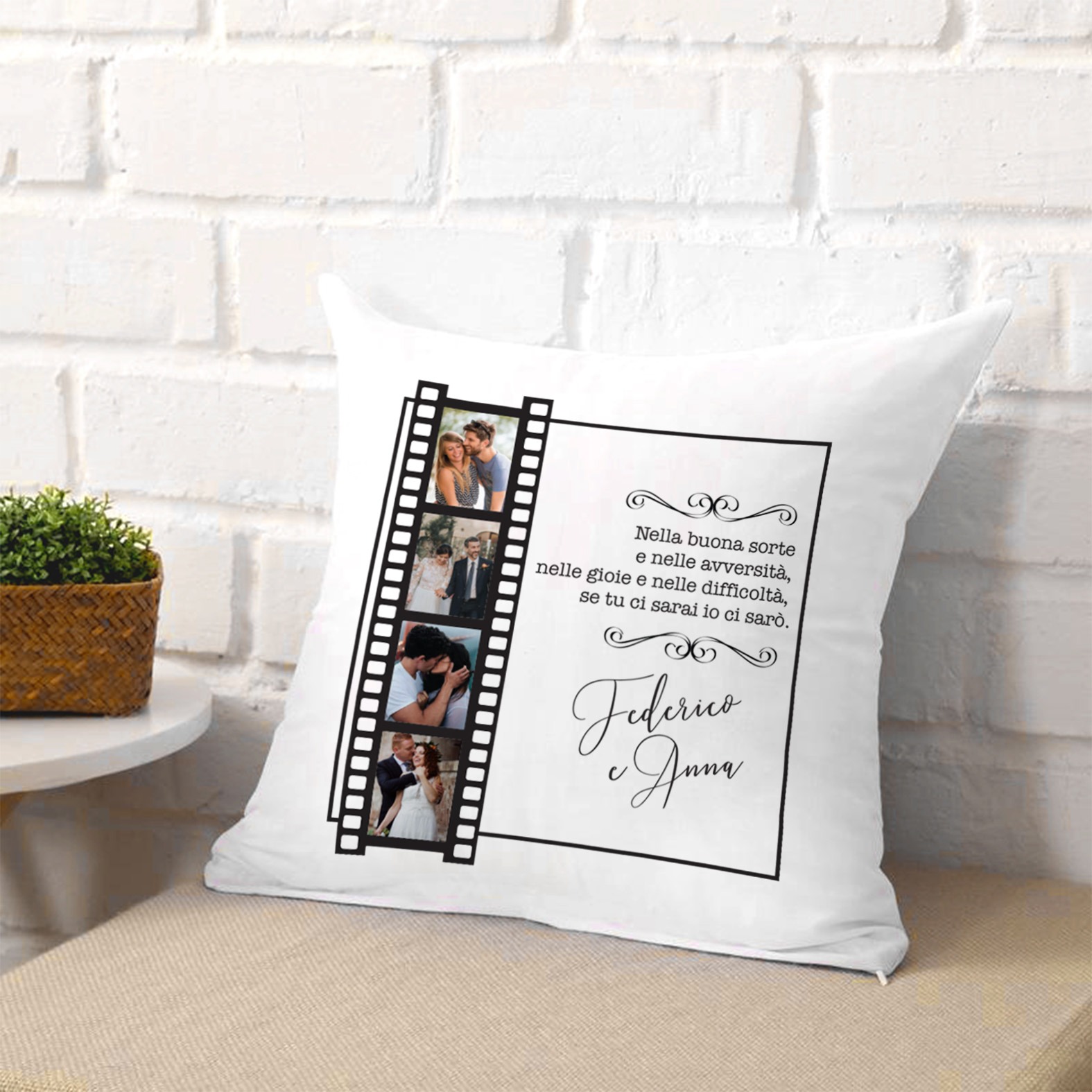 B Paper - Cuscino Personalizzato con Frase stile Cinema