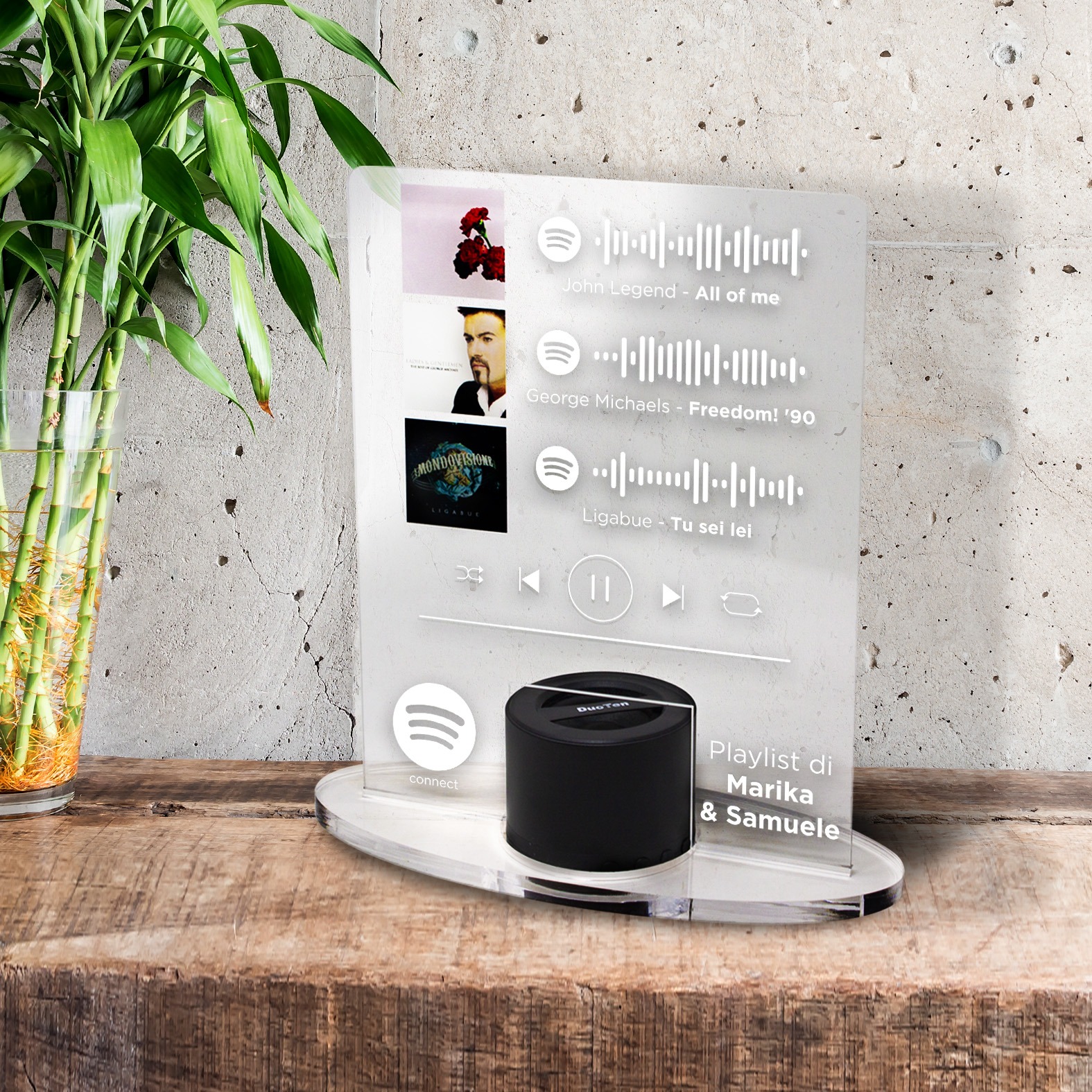 B Paper - Basetta Spotify scansionabile con Cassa Bluetooth