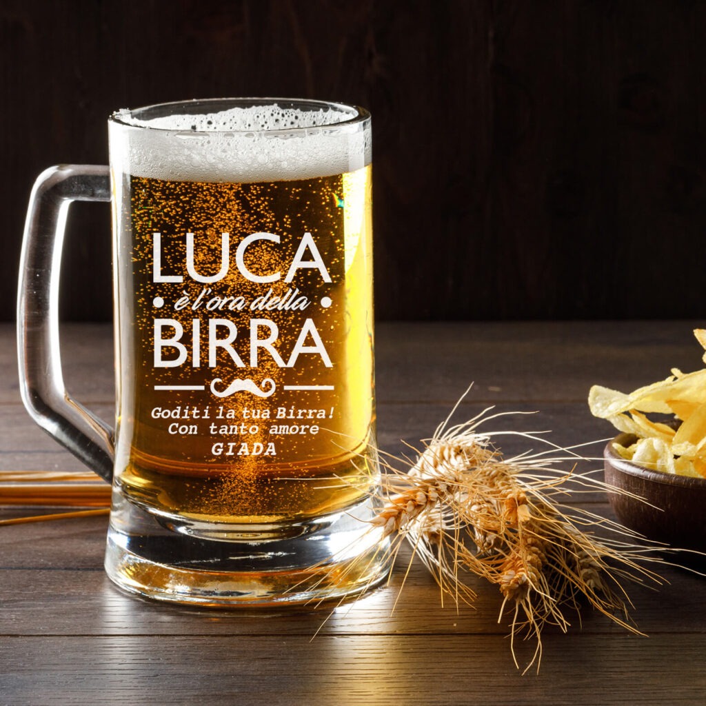 CROWNLY CRYSTAL® Regalo Nonno Bicchiere Birra Personalizzato Nonno Idee