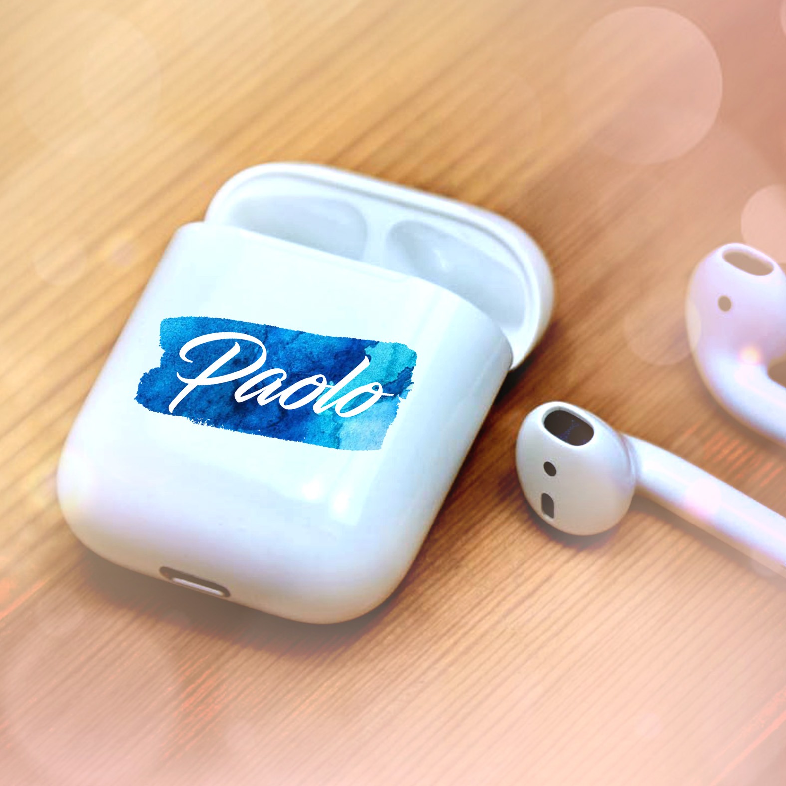 B Paper - Cuffie Bluetooth con nome personalizzato Blu e Rosa