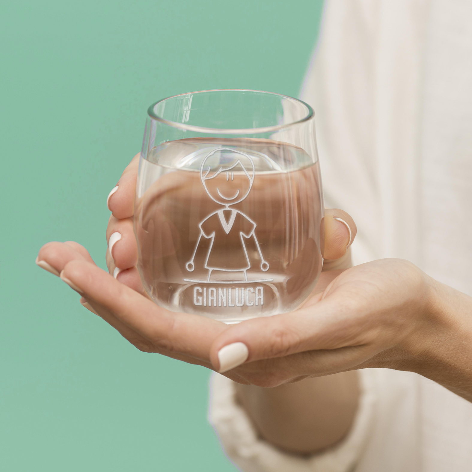 B Paper - Bicchieri personalizzati da tavola personalizzato con la famiglia