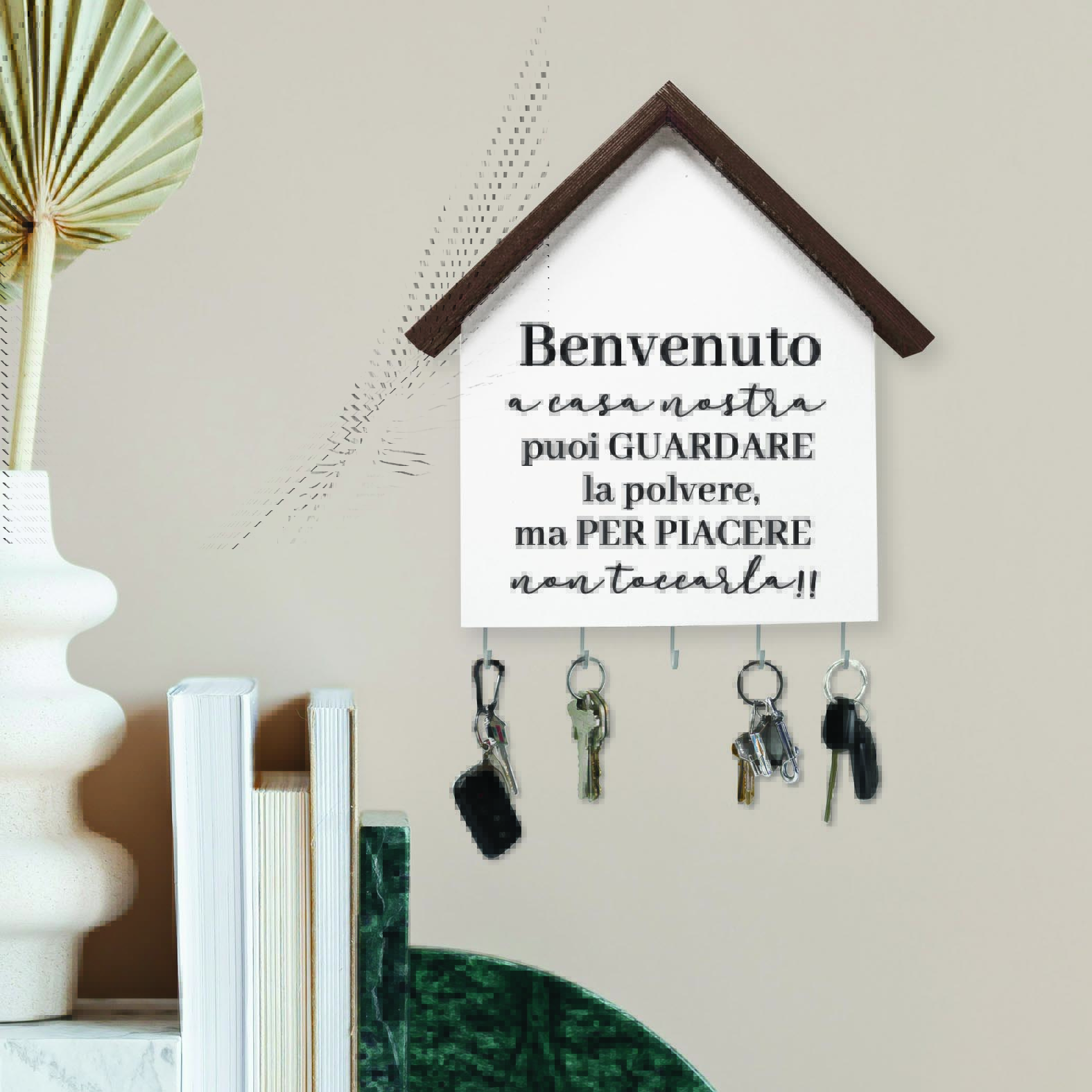 B Paper - Portachiavi Personalizzato - Casetta Legno - Benvenuti a casa