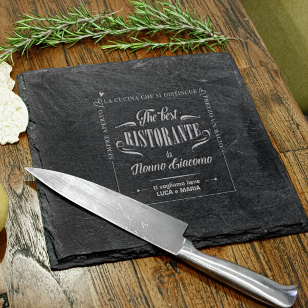 Tagliere In Legno Personalizzato Con Incisione "La Cucina Del Nonno" - Regalo Unico Per Nonno Da Nipoti - 2