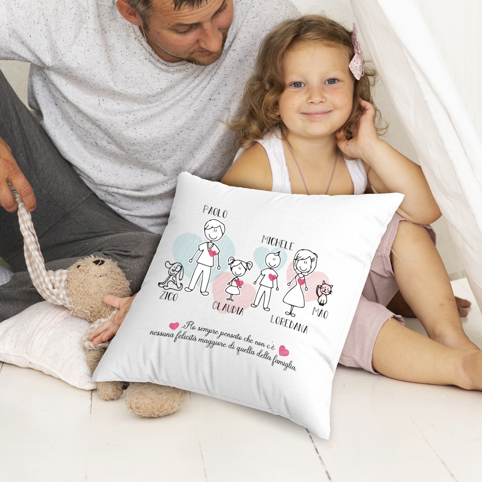 Cuscino Personalizzato con Foto Idea Regalo Nonni e Genitori