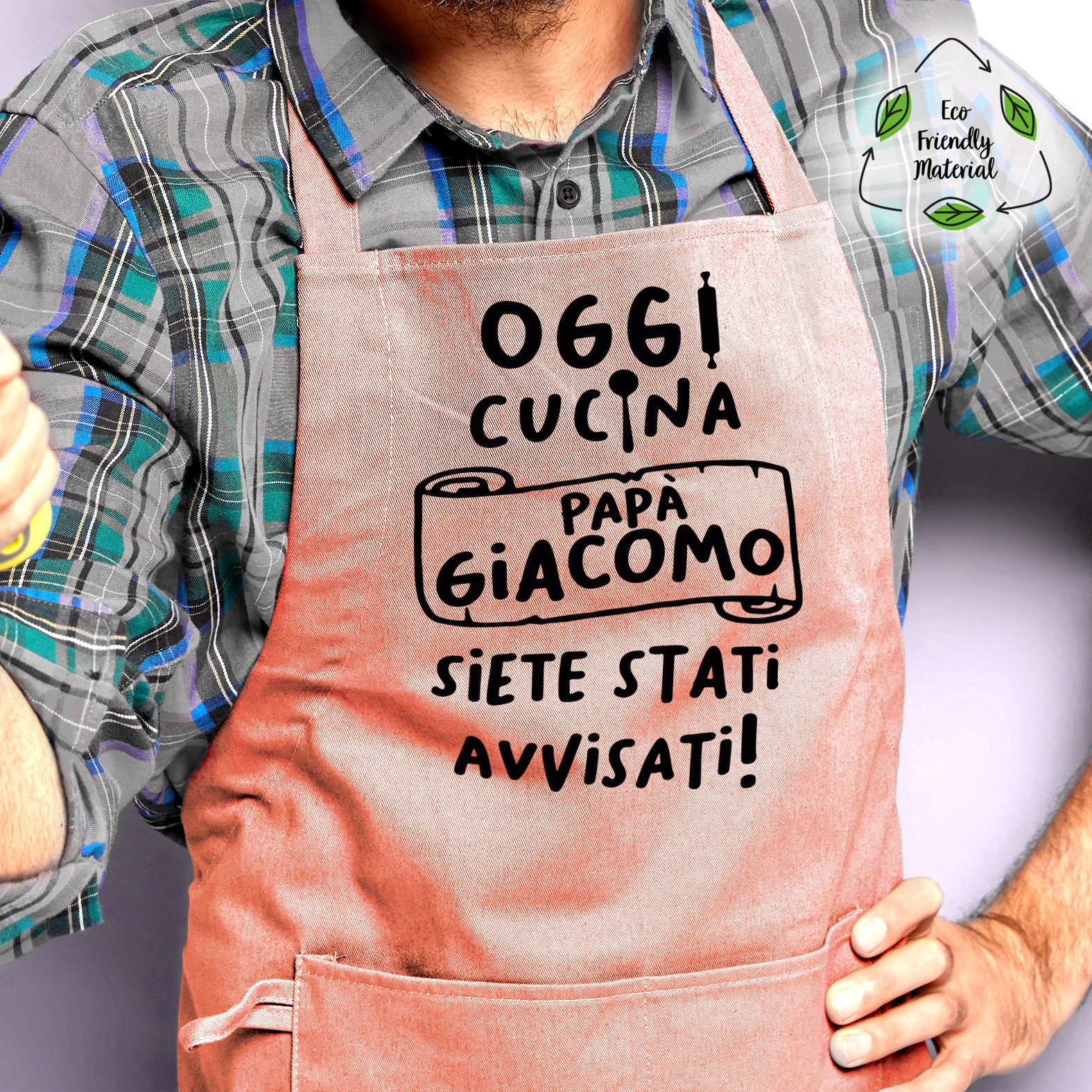 Grembiule Da Cucina Per Papà - Regalo Chef Uomo Impermeabile Con Tasca