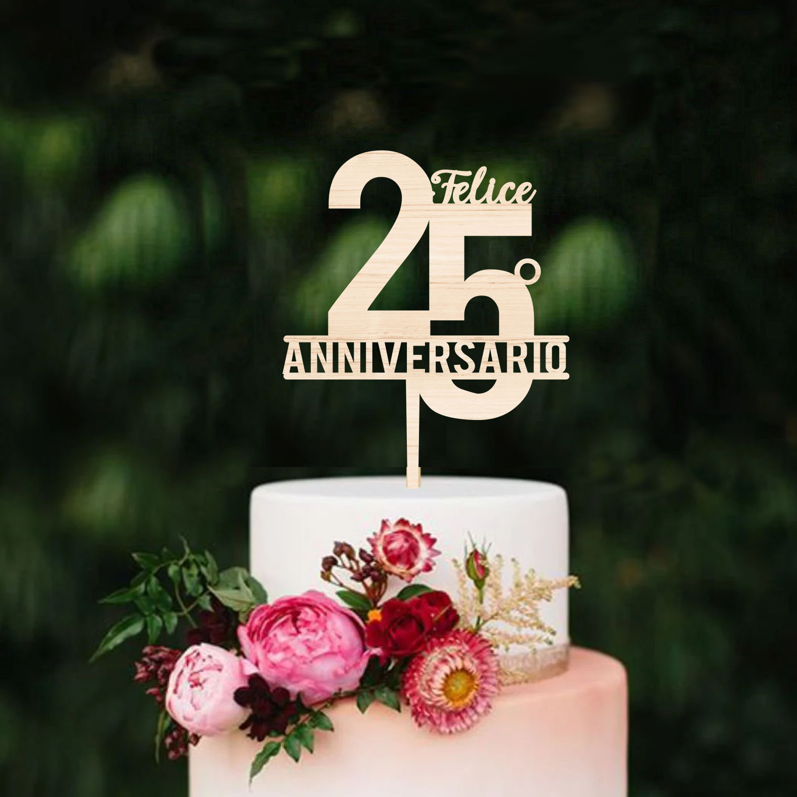 B Paper - Cake topper Felice 25° Anniversario