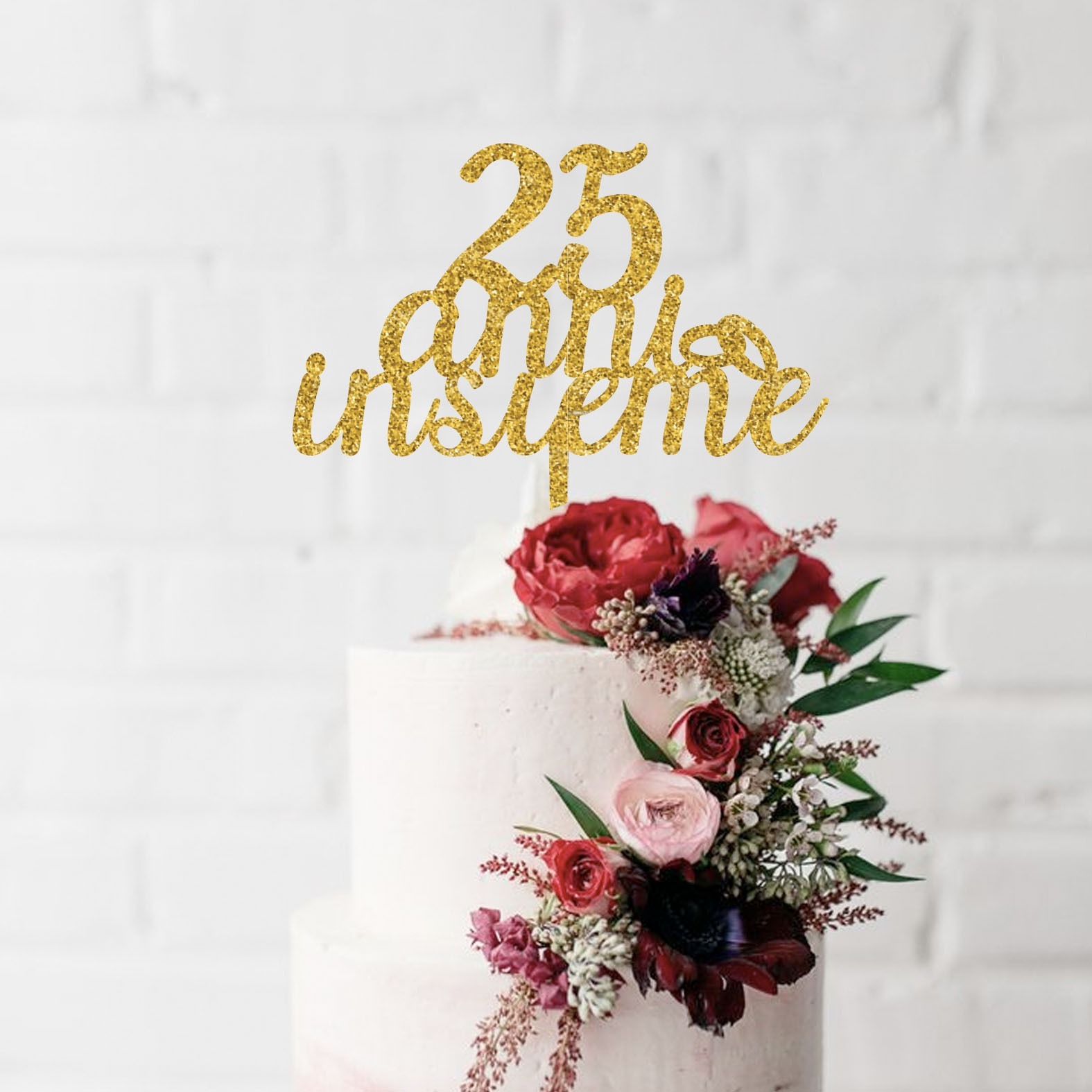 B Paper - Cake topper - 25 anni insieme