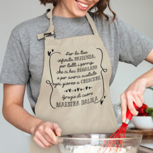 grembiule da cucina unisex personalizzabile con testo, frase, dedica