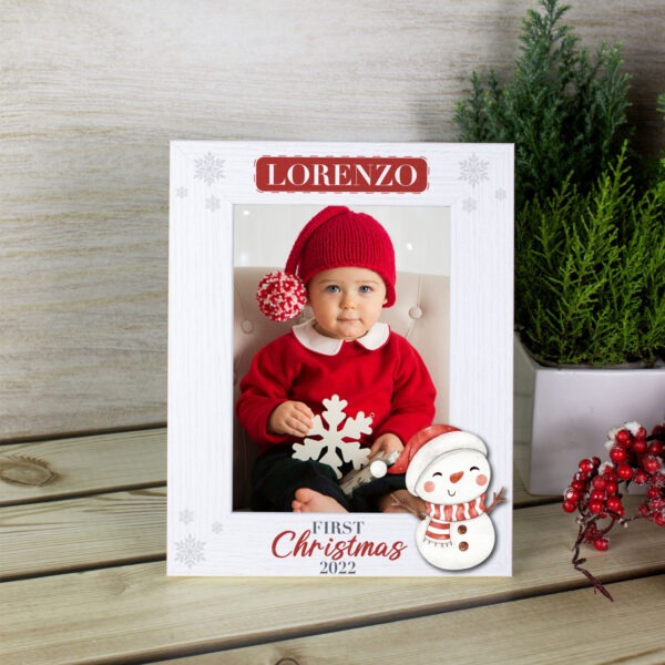 Cornice In Legno Di Noce Girevole 360° Per Foto 10x15: Con Scritta He Asked She Said Yes E Cuore, Regalo Fidanzamento