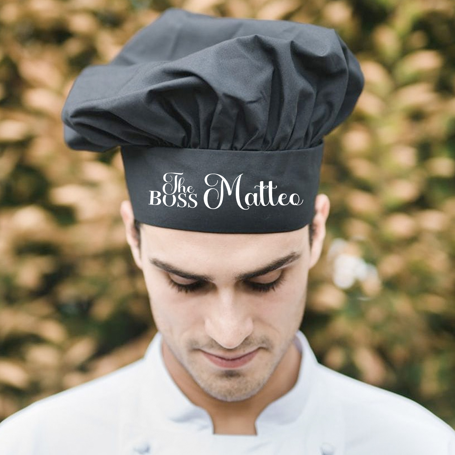 edge Mind Peculiar B Paper - Coppia di cappelli da chef personalizzati - The Boss