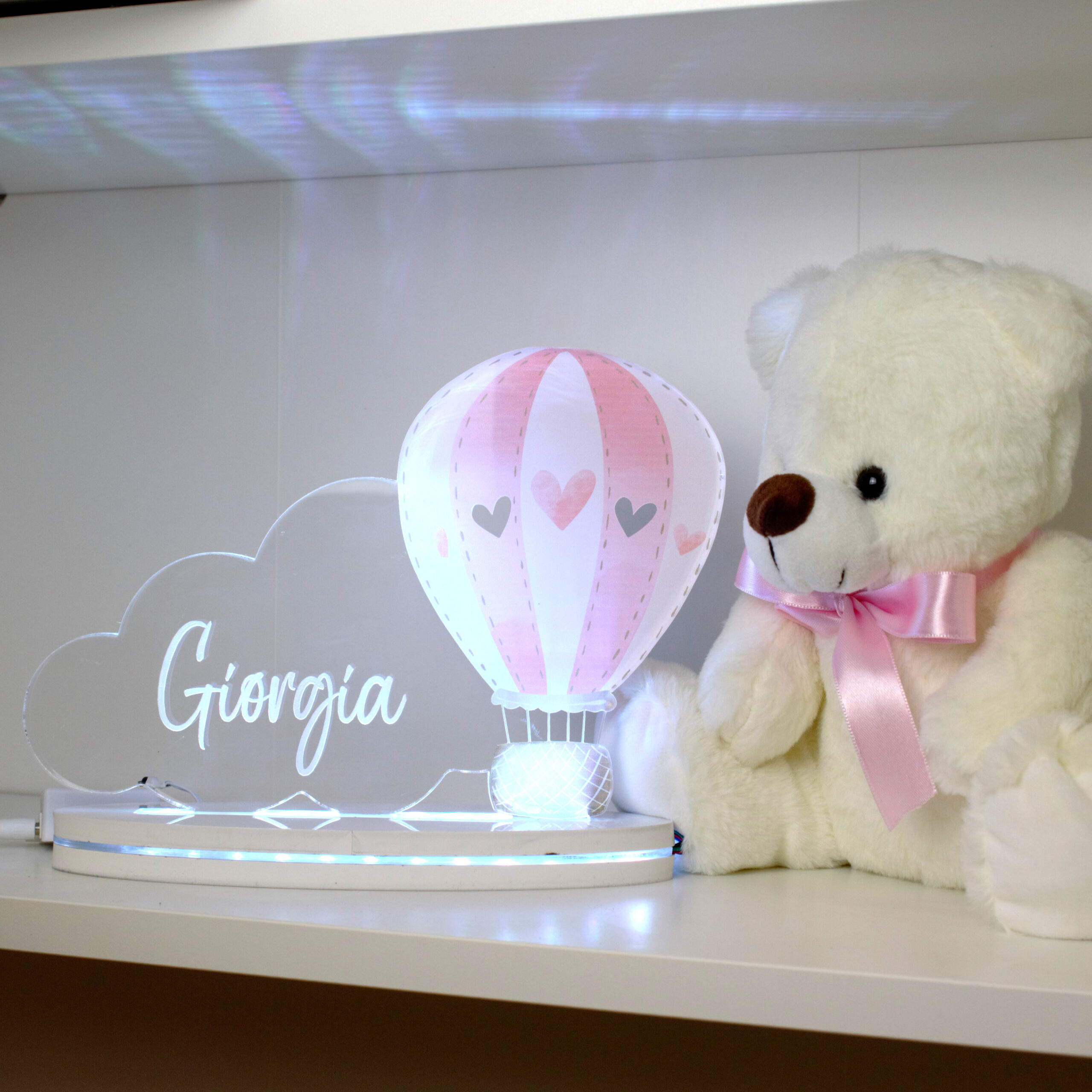 B Paper - Lampada Led bambini Mongolfiera con il nome