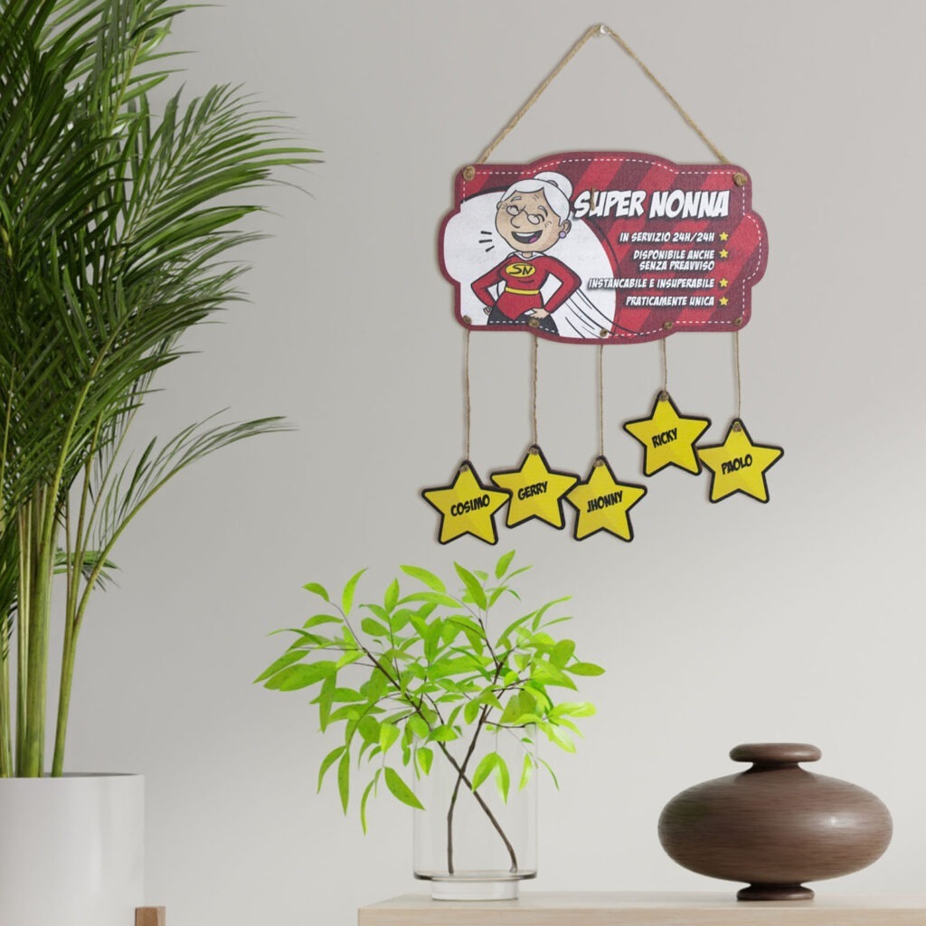 Tagliere Targa Personalizzabile Per Nonna – Regalo Unico In Legno Per Compleanno O Festa Dei Nonni (15x23 Cm) – Made In Italy