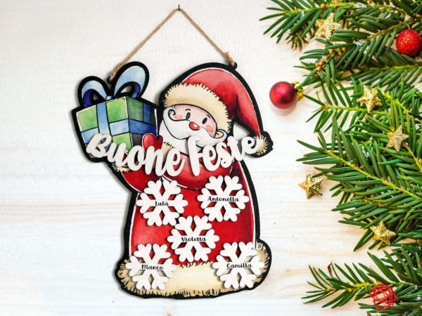 Fuoriporta Babbo Natale Buone Feste - Idea Regalo per Natale Personalizzabile