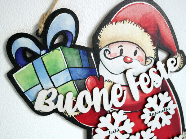 Fuoriporta Babbo Natale Buone Feste - Idea Regalo per Natale Personalizzabile