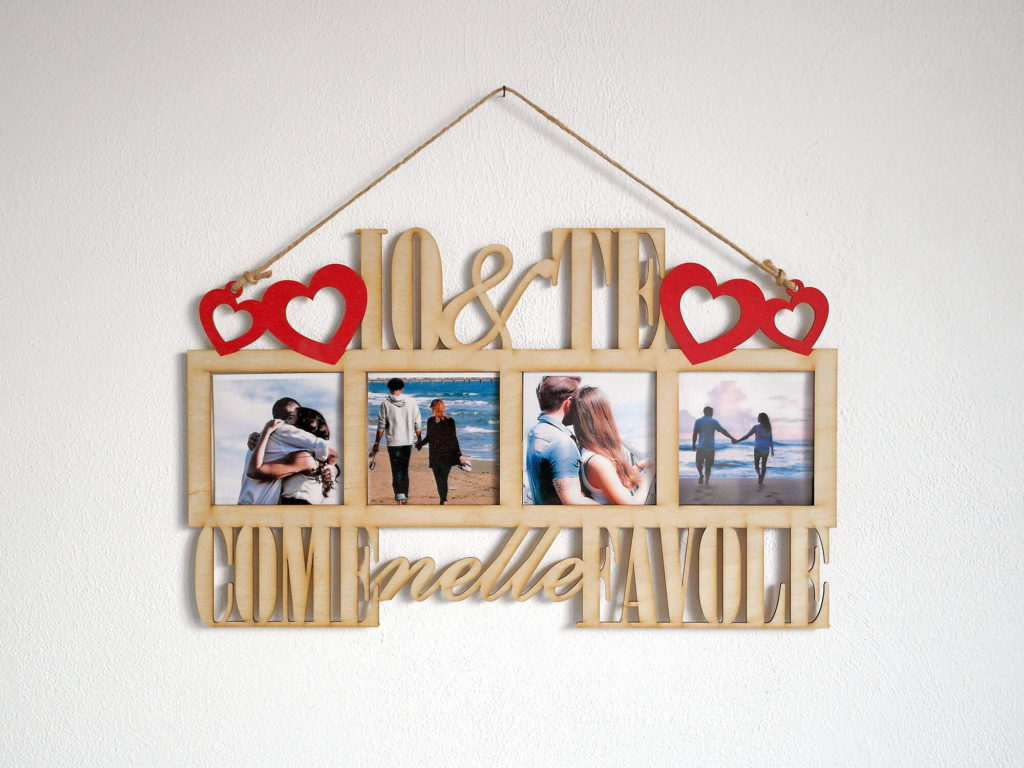 Portafoto IO&TE con Cornice in Legno Personalizzabile - Idea Regalo per Coppie o San Valentino