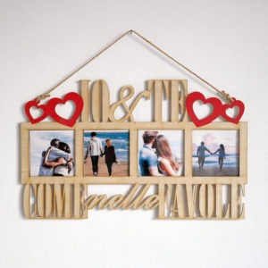 Portafoto IO&TE con Cornice in Legno Personalizzabile - Idea Regalo per Coppie o San Valentino