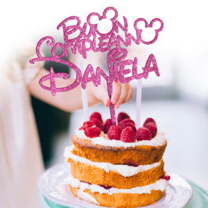 cake topper con nome, sopra torta nome personalizzato compleanno