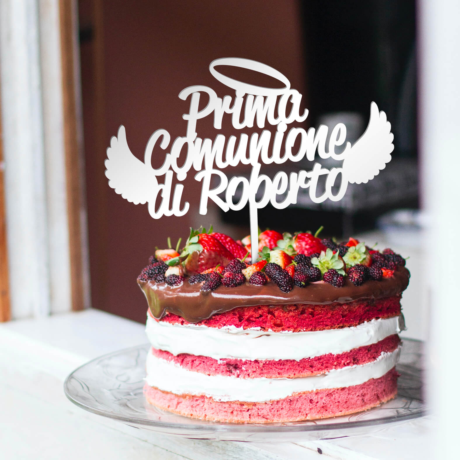 B Paper - Cake topper PRIMA COMUNIONE