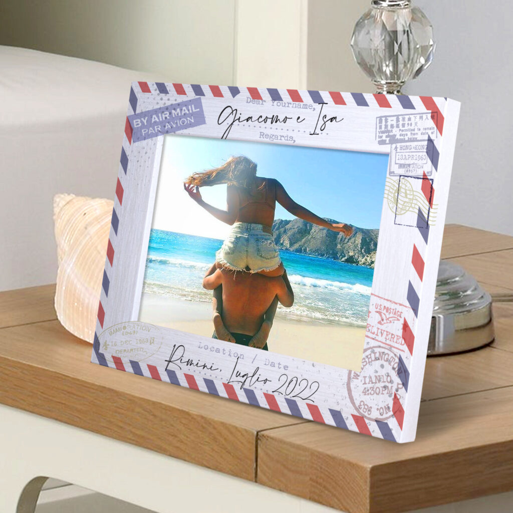 B Paper Cornice Personalizzata Shabby Bianca Viaggio Travel Mail