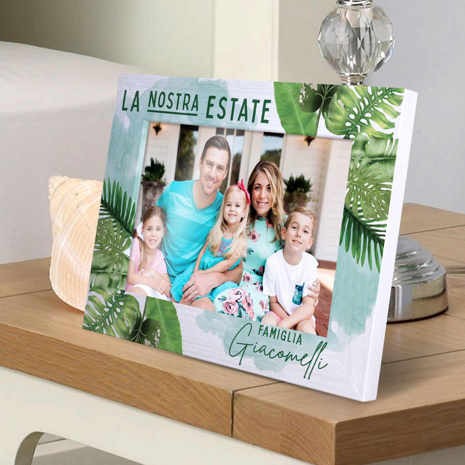 B Paper - Cornice personalizzata shabby bianca Viaggio - Tropical