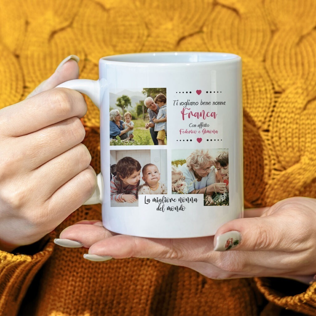 Tazza Love Print Festa Dei Nonni – 350 Ml In Ceramica – Regalo Emozionale Per Nonna E Nonno