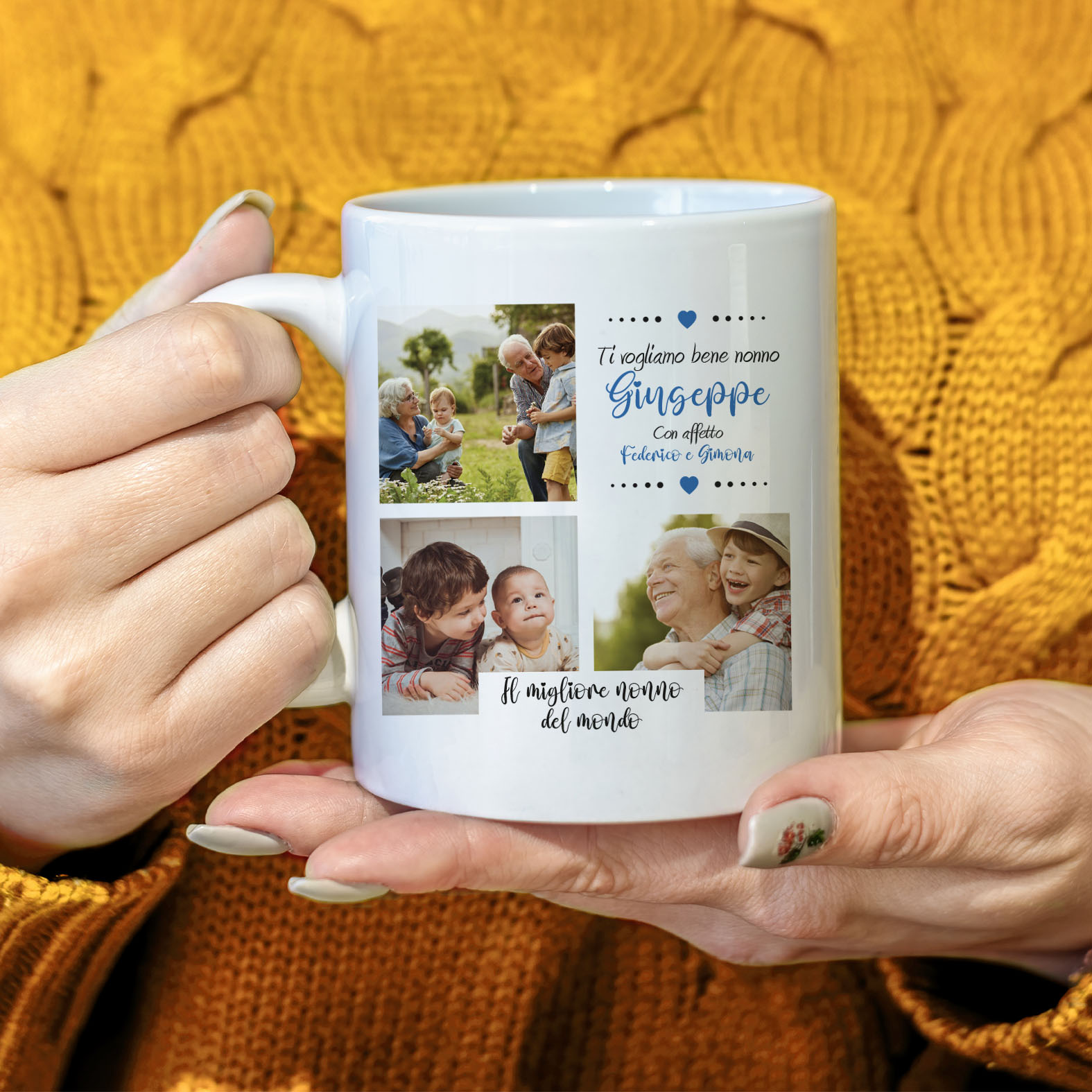 B Paper - Tazza personalizzata per i Nonni con Foto e Dedica